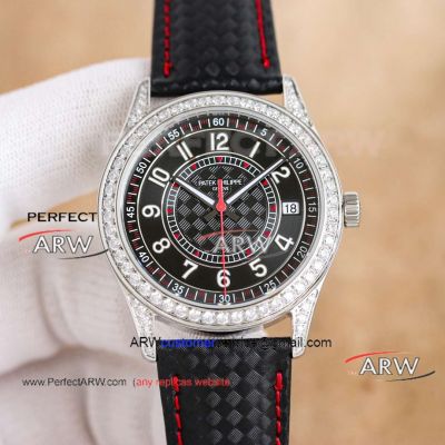 AAA replica Patek Philippe black face black belt Swiss mechanical watch 40mm 